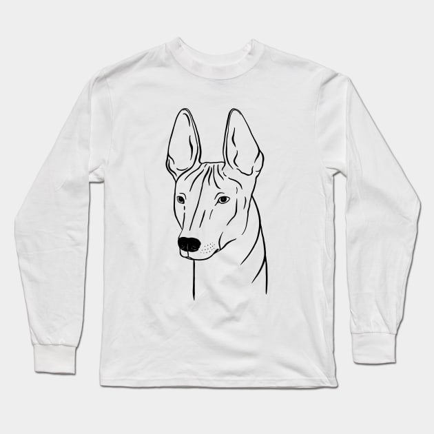 Xoloitzcuintli (Black and White) Long Sleeve T-Shirt by illucalliart